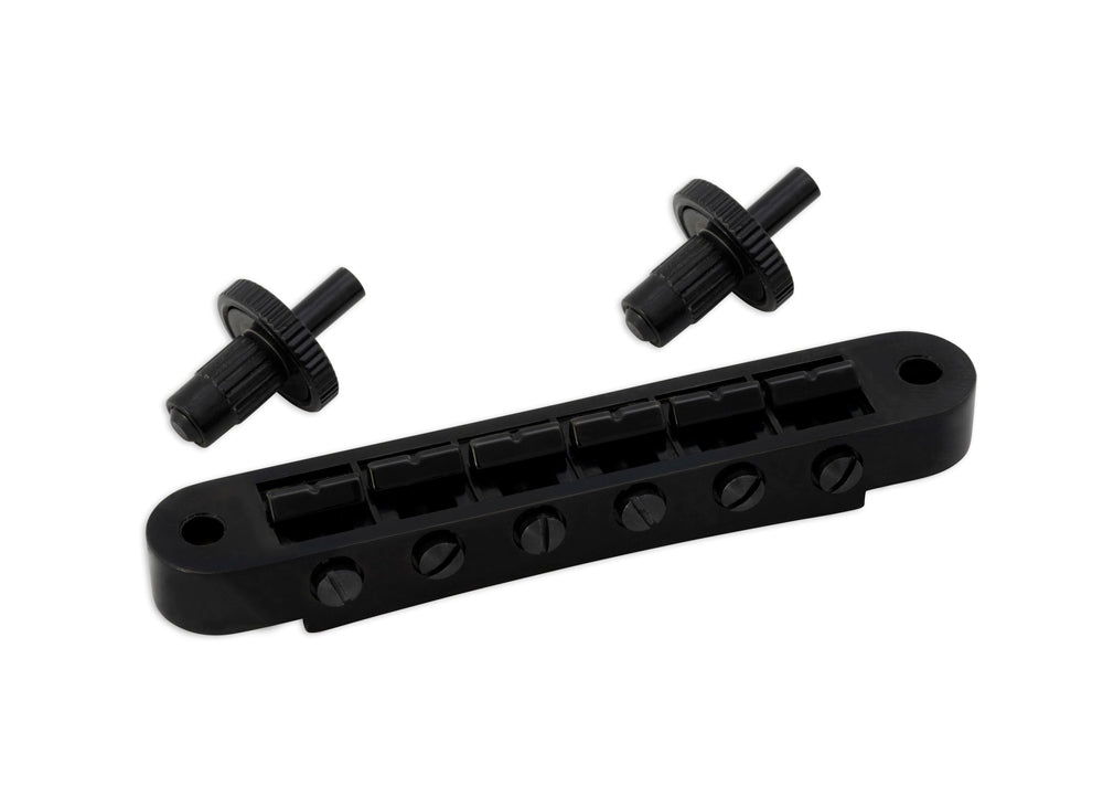 Grover 520BC Tune-O-Matic Guitar Bridge (Notched) - Black Chrome