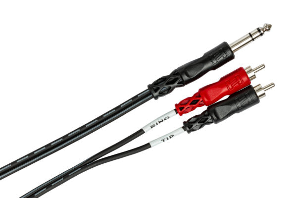 Hosa Insert Cable (1/4 in TRS to Dual RCA - 3m)