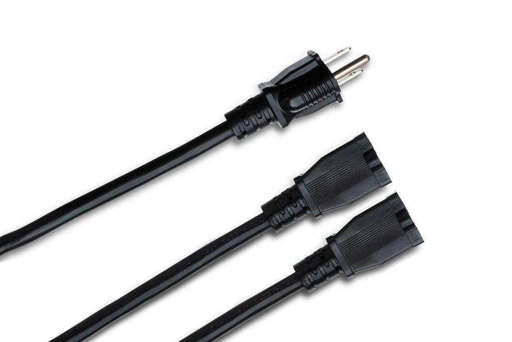 Hosa Power Extension Y Cable (Dual NEMA 5-15R to NEMA 5-15P)