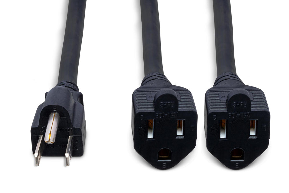 Hosa Power Extension Y Cable (Dual NEMA 5-15R to NEMA 5-15P)