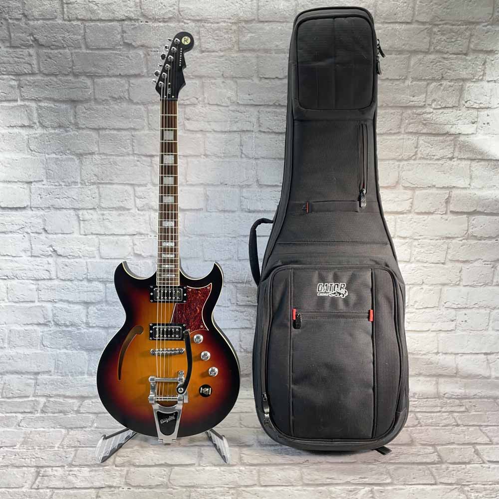 Used:  Reverend Guitars Tricky Gomez RT Semi-Hollow Guitar - 3 Tone Sunburst