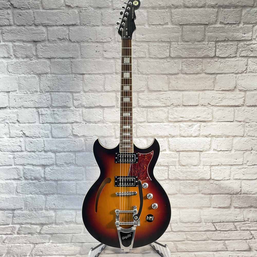 Used:  Reverend Guitars Tricky Gomez RT Semi-Hollow Guitar - 3 Tone Sunburst