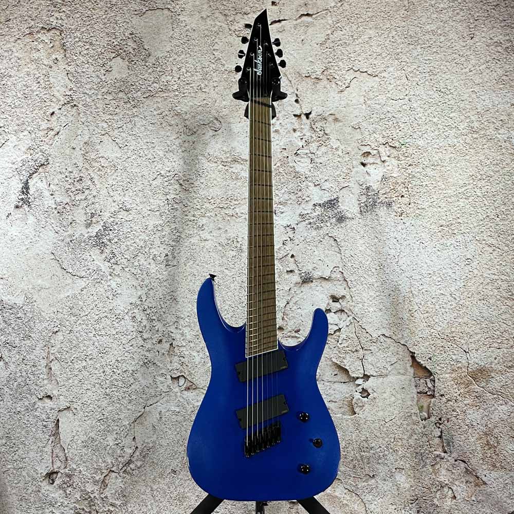 Used:  Jackson SLAT7 Fanned Fret 7 String Electric Guitar - Blue Metallic