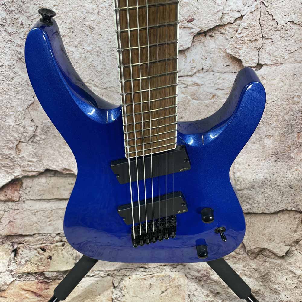 Used:  Jackson SLAT7 Fanned Fret 7 String Electric Guitar - Blue Metallic