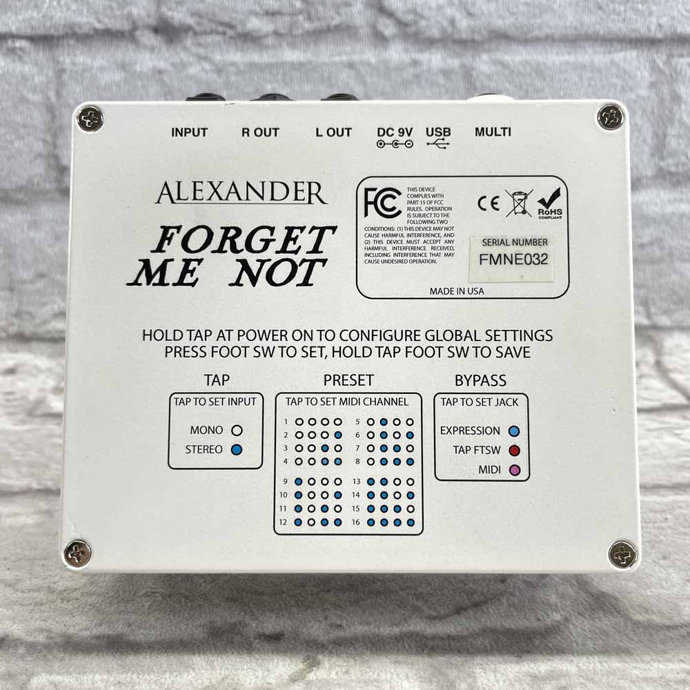 Used:  Alexander Pedals Forget-Me-Not Digital Echo Unit