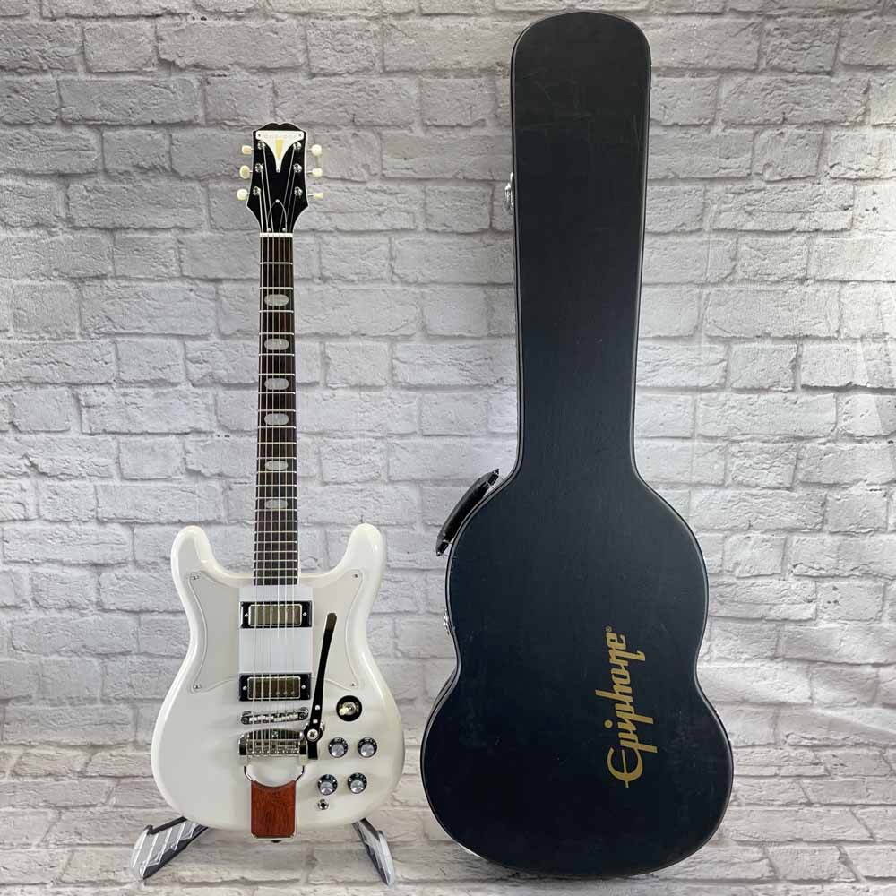 Used:  Epiphone Crestwood Custom Tremotone Electric Guitar - Polaris White