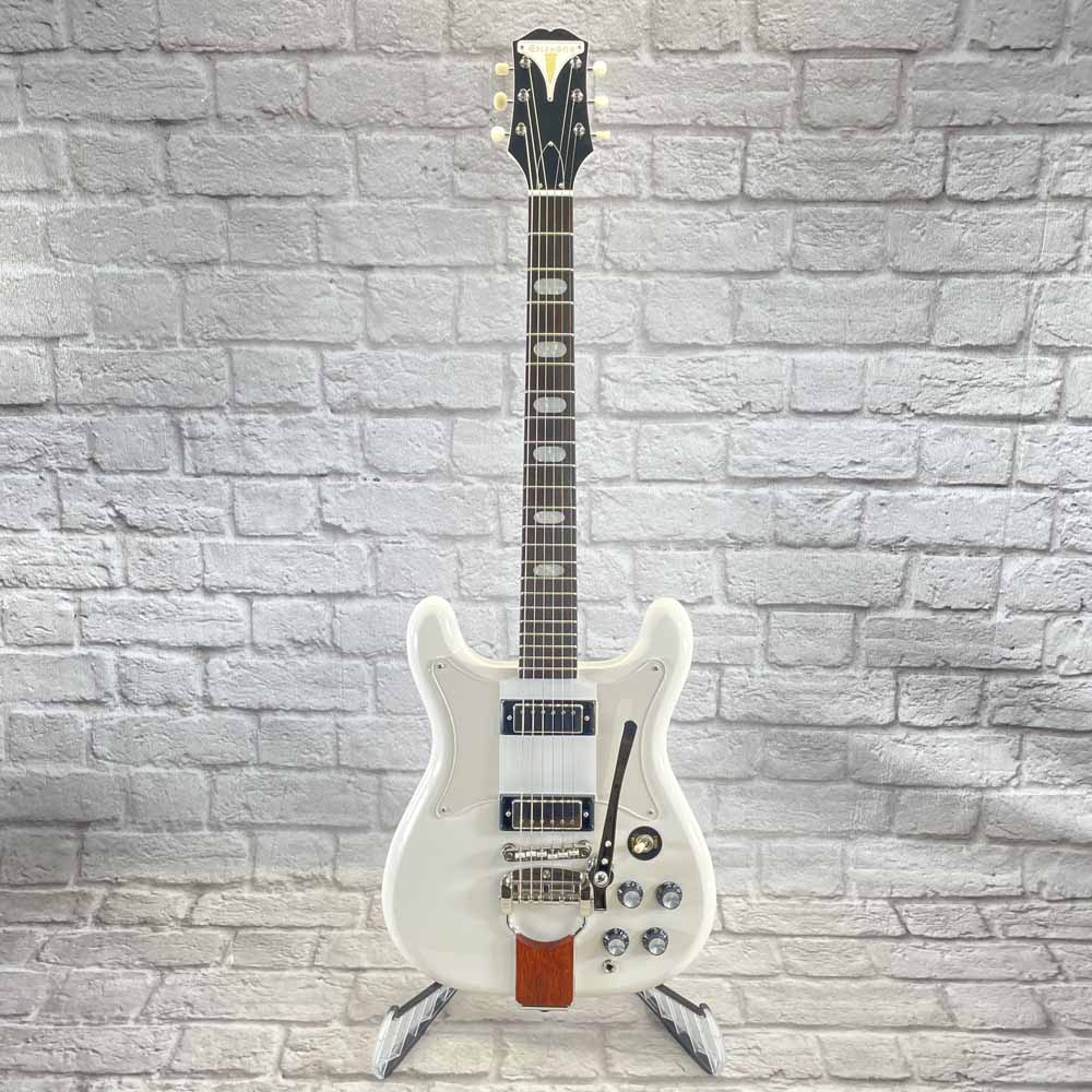 Used:  Epiphone Crestwood Custom Tremotone Electric Guitar - Polaris White