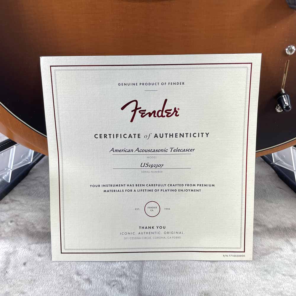 Used:   Fender Acoustasonic Telecaster Guitar - Natural