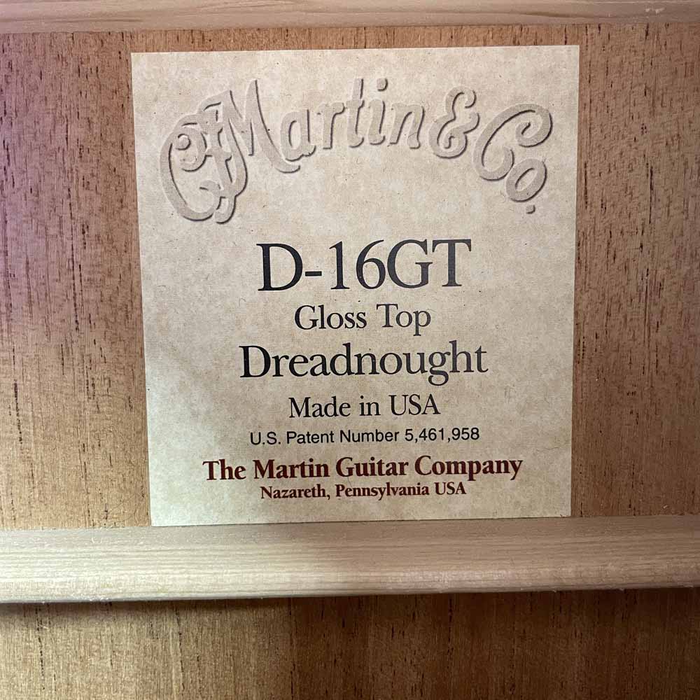 Used: Martin D-16GT Acoustic Guitar - Left handed - Natural