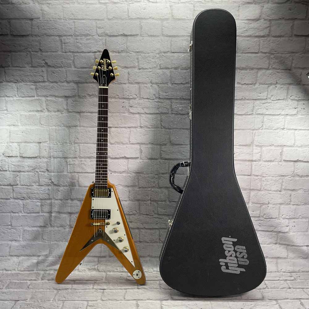 Used:  Epiphone Flying V (Gibson Logo)