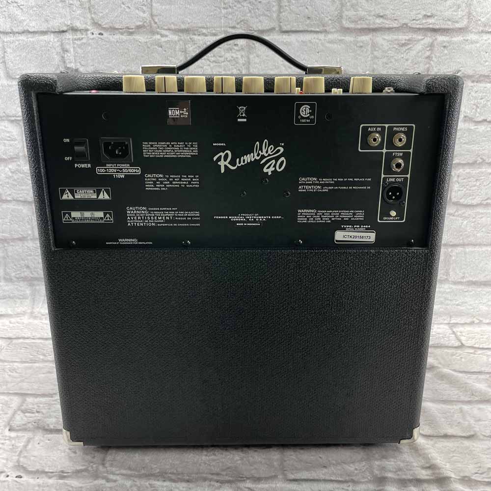 Used:  Fender Rumble 40 40-watt 1x10'' Bass Combo Amplifier