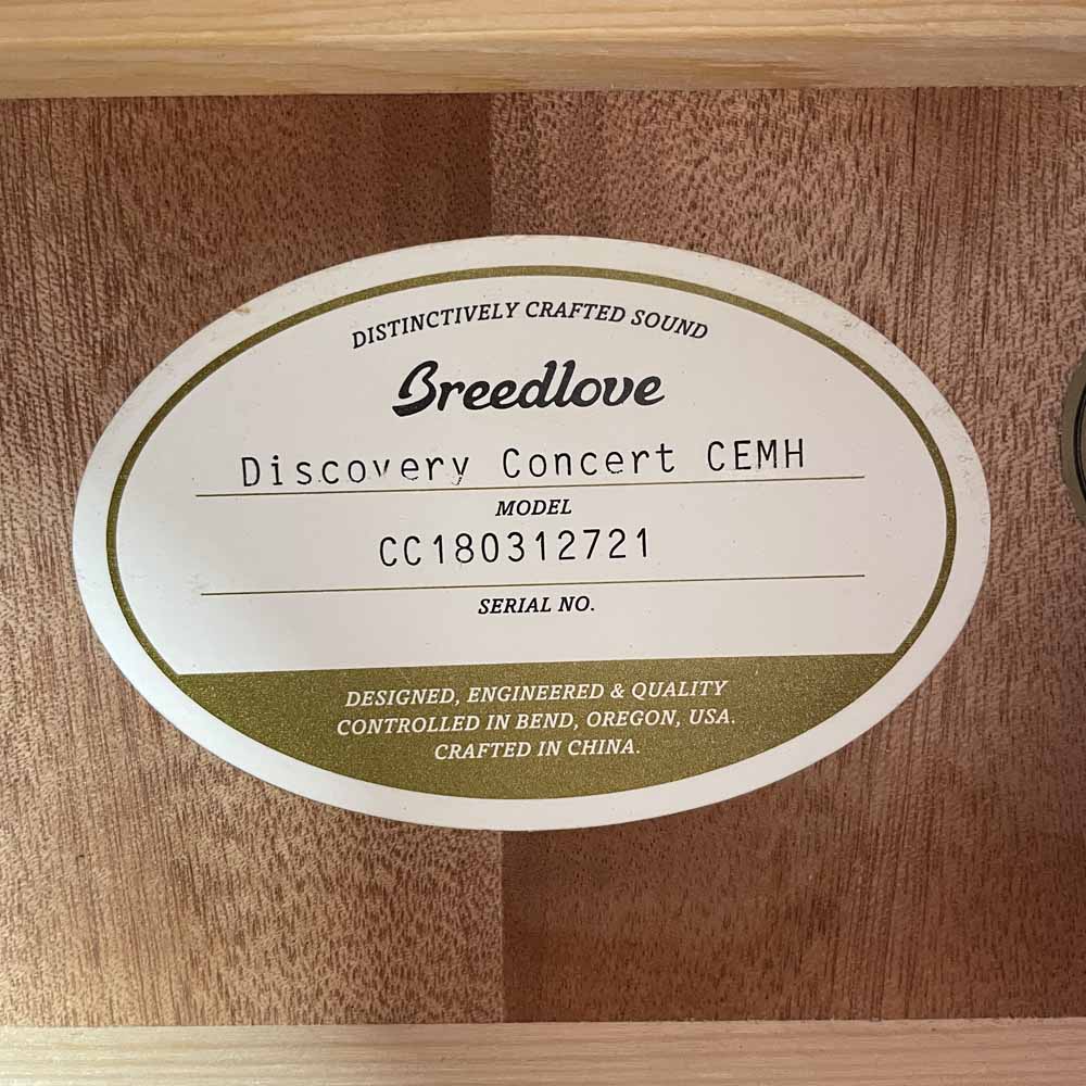 Used:  Breedlove Discovery MH CE Acoustic Guitar