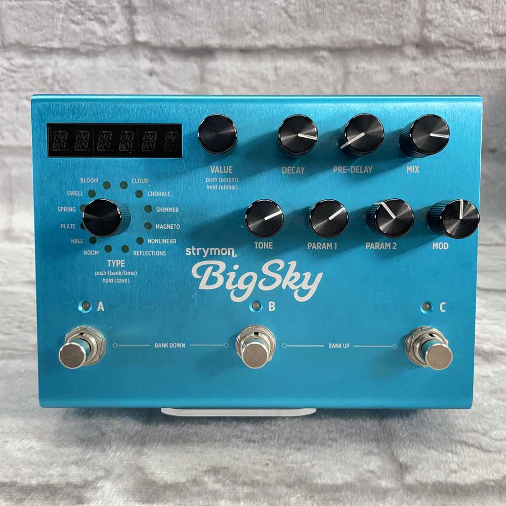 Used:  Strymon BigSky Multi Reverb Pedal