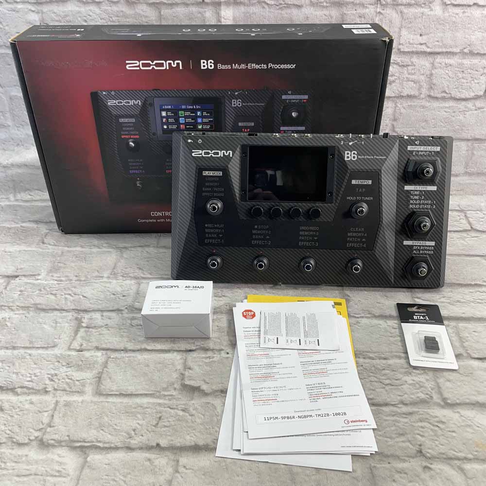 Used:  Zoom B6 Bass Multi Effects Processor w/ BTA-1 Bluetooth Adapter