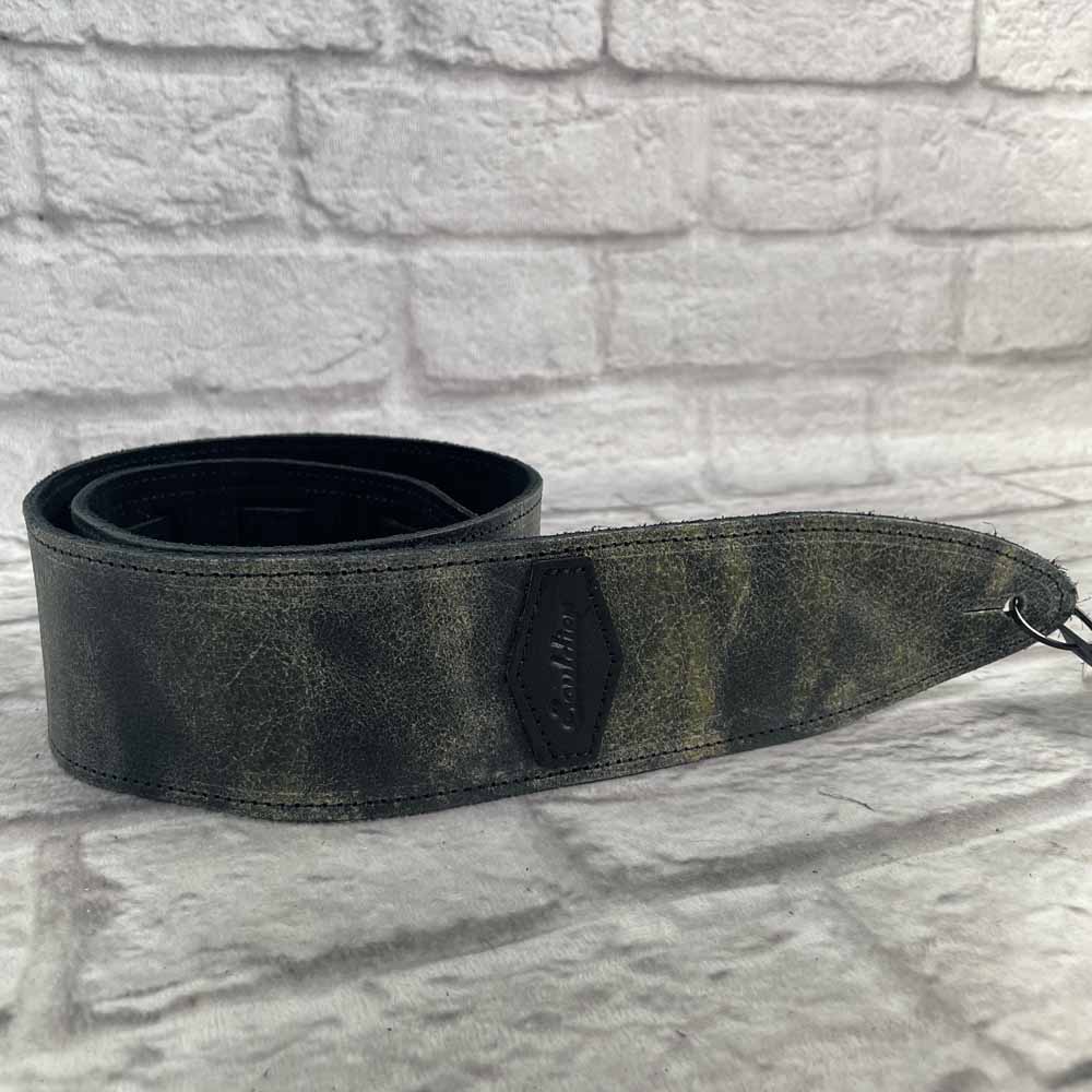 Souldier 2.5" Torpedo Leather Guitar Strap - Distressed Black Leather