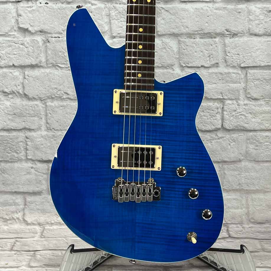 Reverend Guitars Kingbolt RA - Transparent Blue Flame Maple (Blemished)