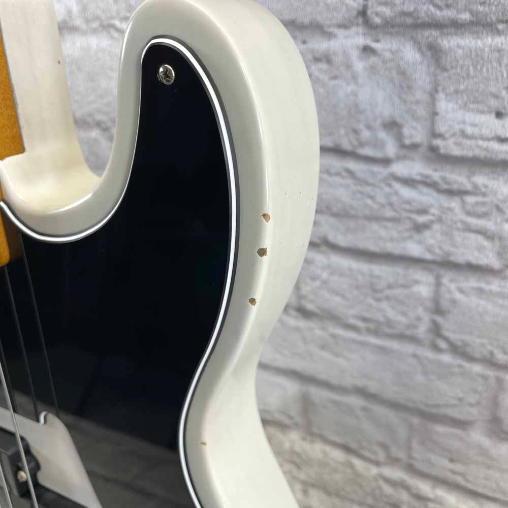 Used:  Fender Mike Dirnt Road Worn Precision Bass Guitar - White Blonde