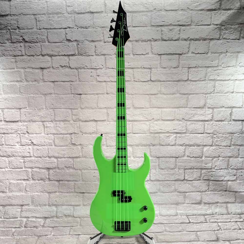 Used:  Dean Guitars Custom Zone 4-String Bass - Nuclear Green