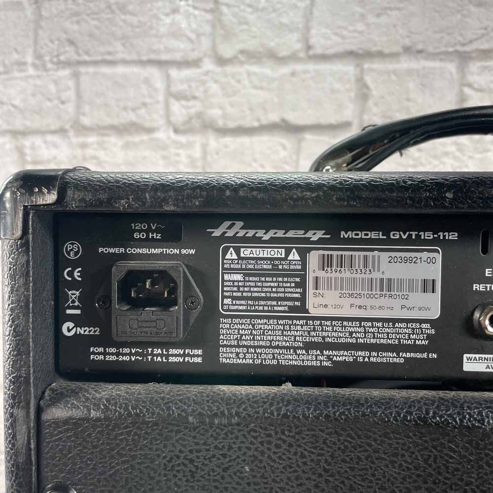 Used:  Ampeg GVT15-112 15 Watt 1x12 Combo Amp