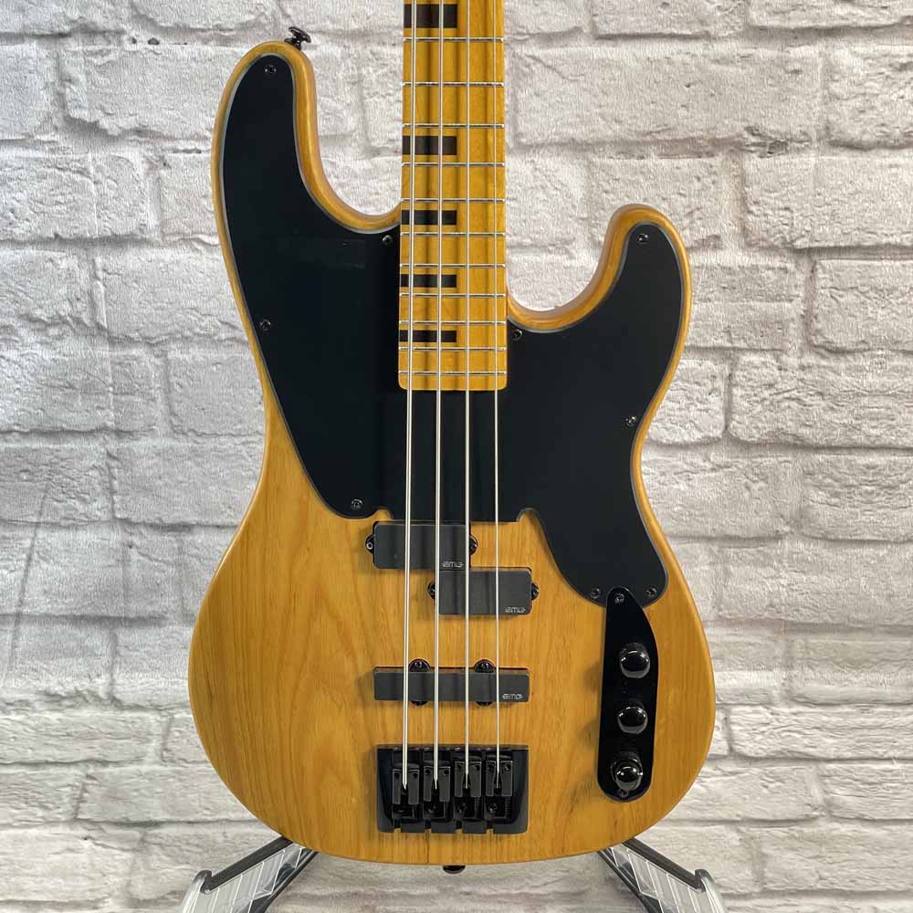 Used:  Schecter Model T 4-String Bass Guitar - Natural