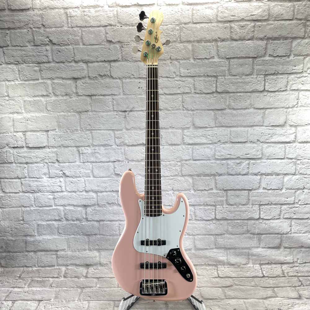 Used:  G&L Guitars JB-5 5-String Bass Guitar - Shell Pink