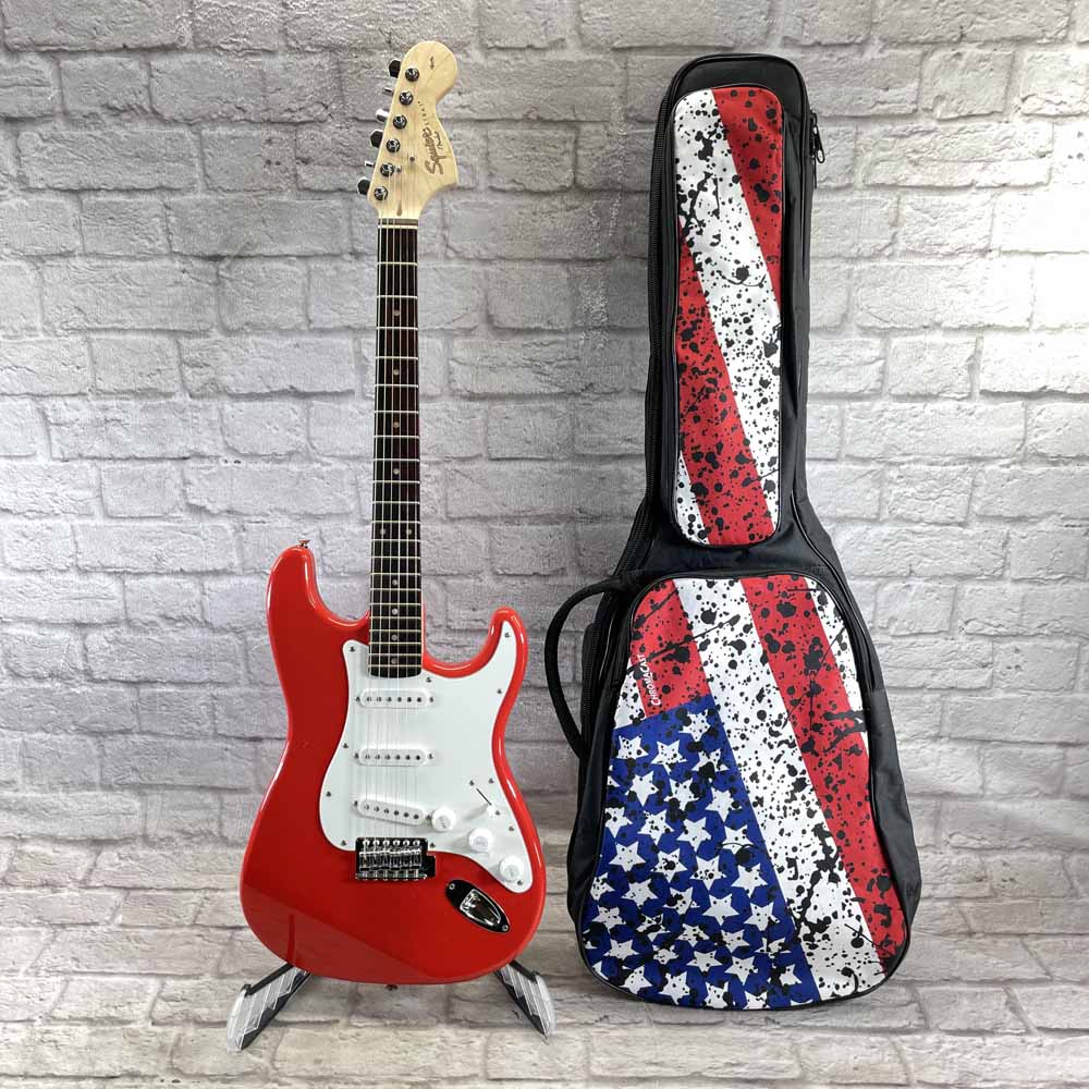 Used:  Squier Affinity Stratocaster Electric Guitar - Race Car Red