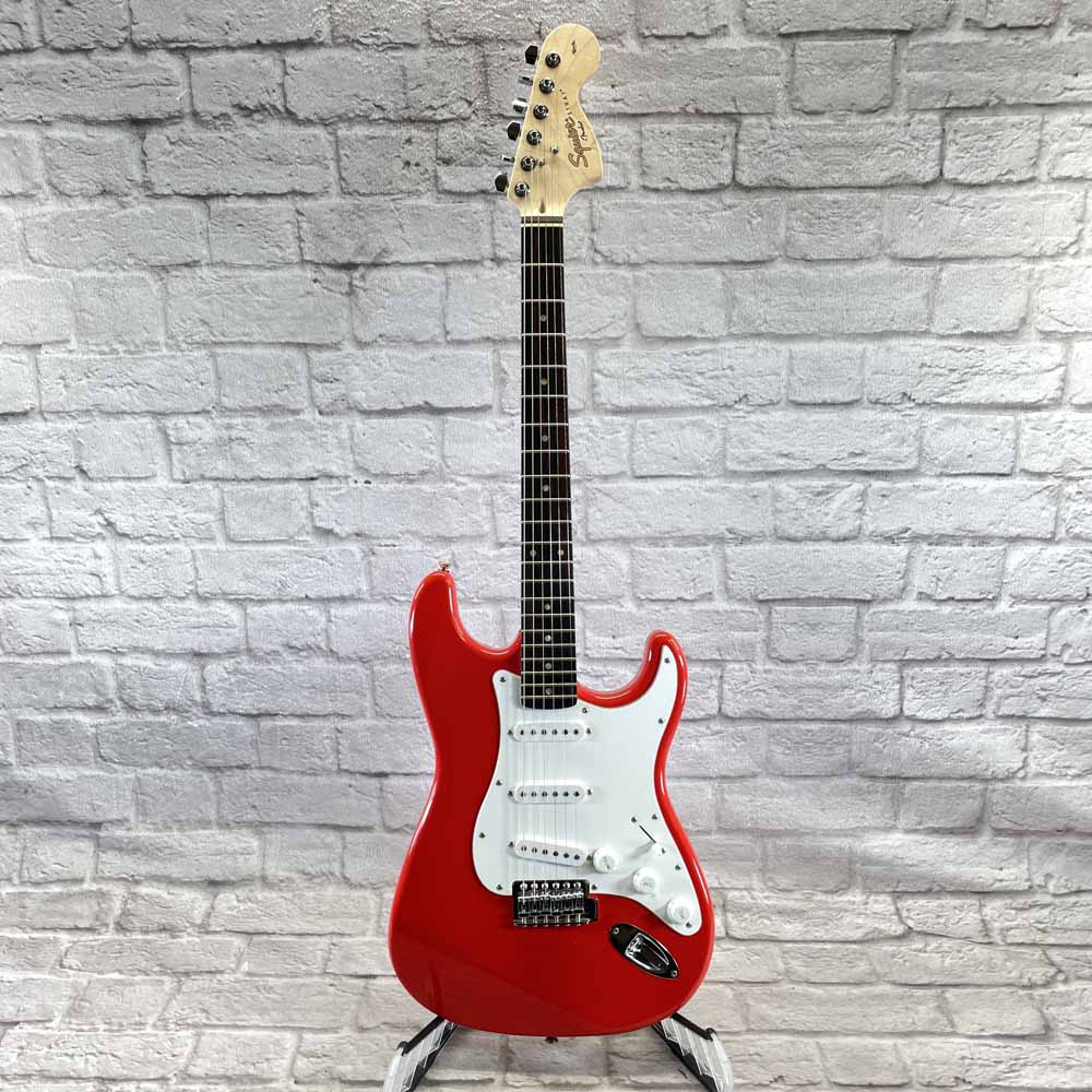 Used:  Squier Affinity Stratocaster Electric Guitar - Race Car Red