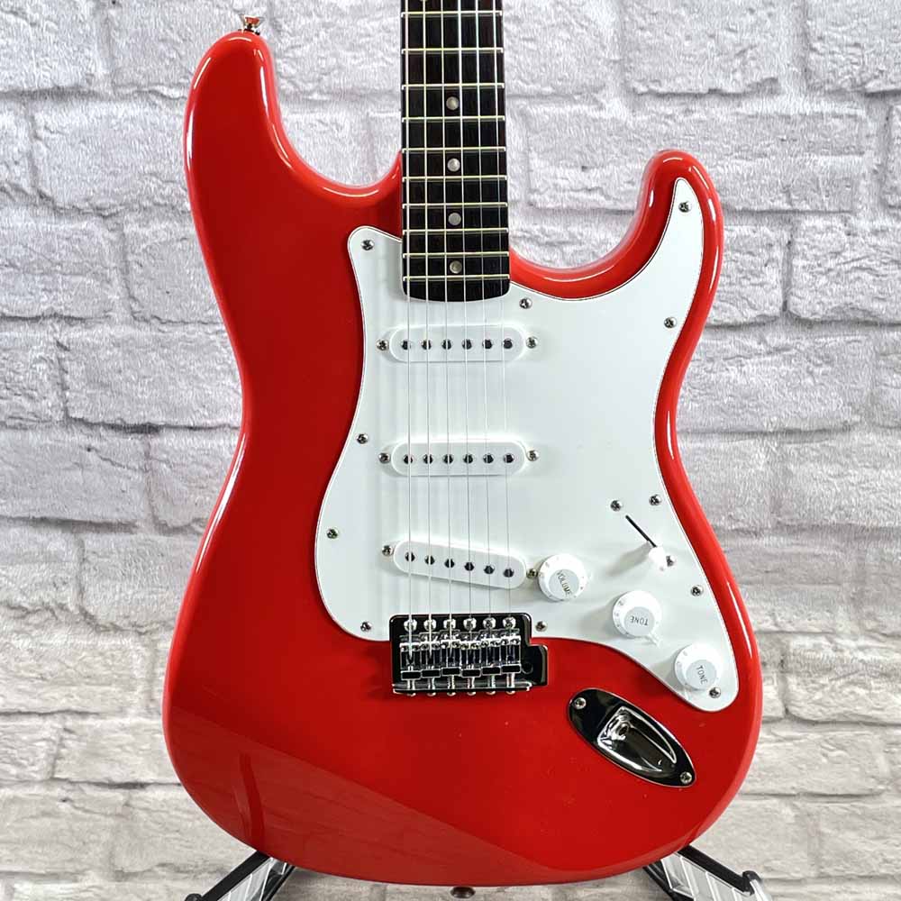 Used:  Squier Affinity Stratocaster Electric Guitar - Race Car Red