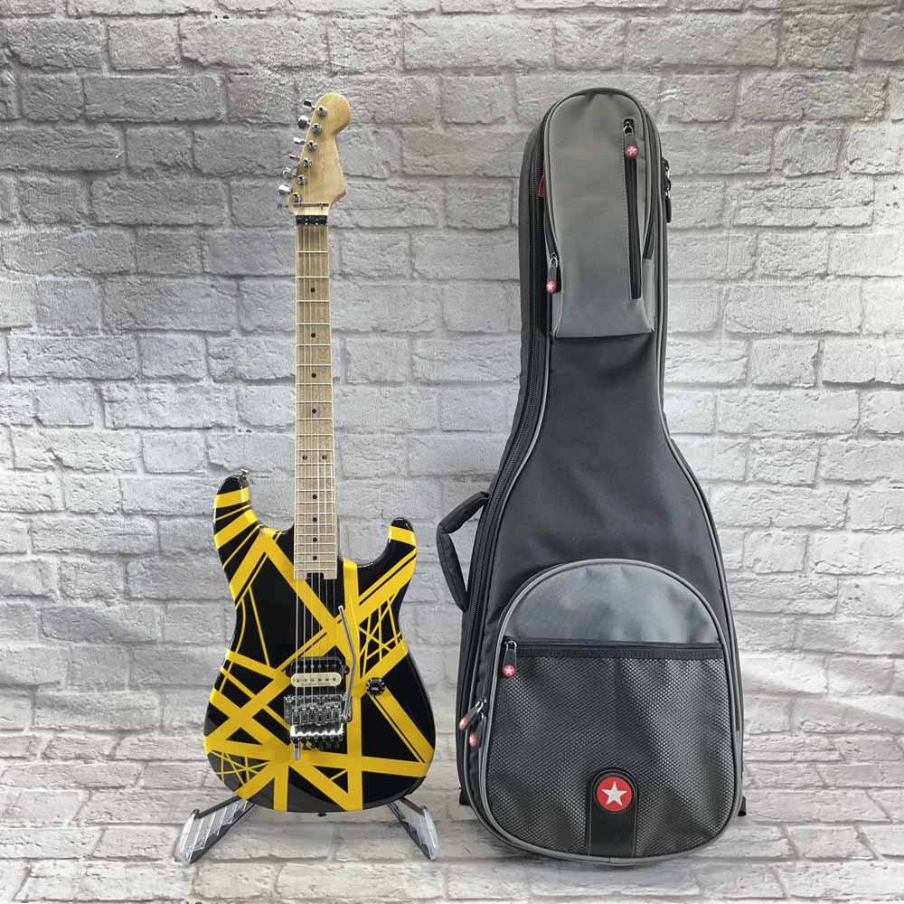 Used:  EVH Bumblebee '79 Tribute Relic Electric Guitar - Yellow/Black Stripe