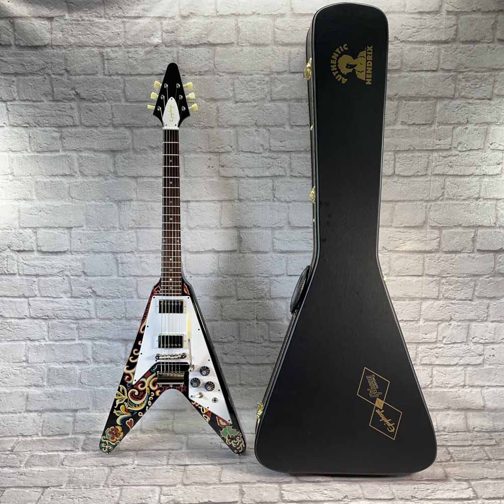 Used:  Epiphone Jimi Hendrix "Love Drops" Flying V Electric Guitar