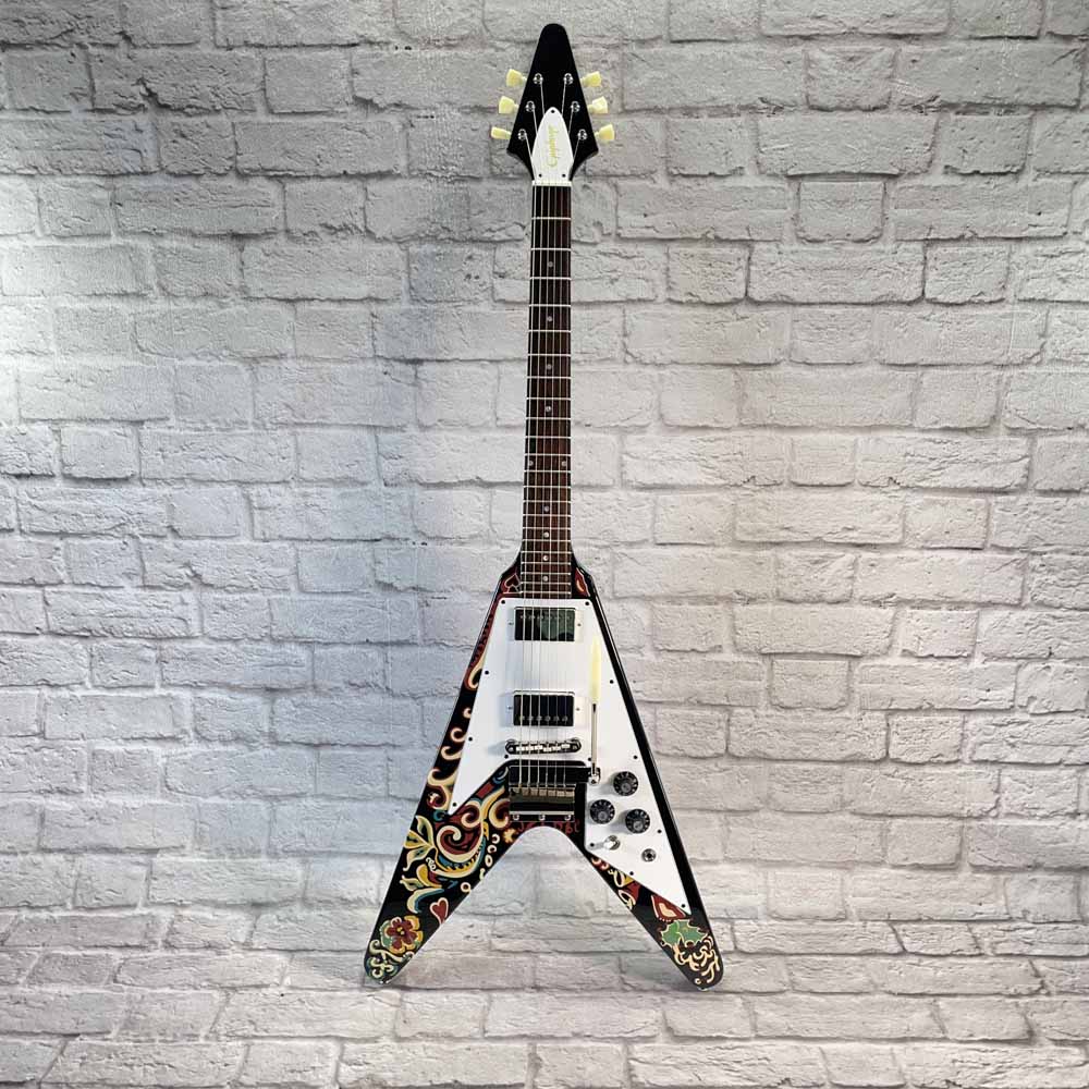 Used:  Epiphone Jimi Hendrix "Love Drops" Flying V Electric Guitar