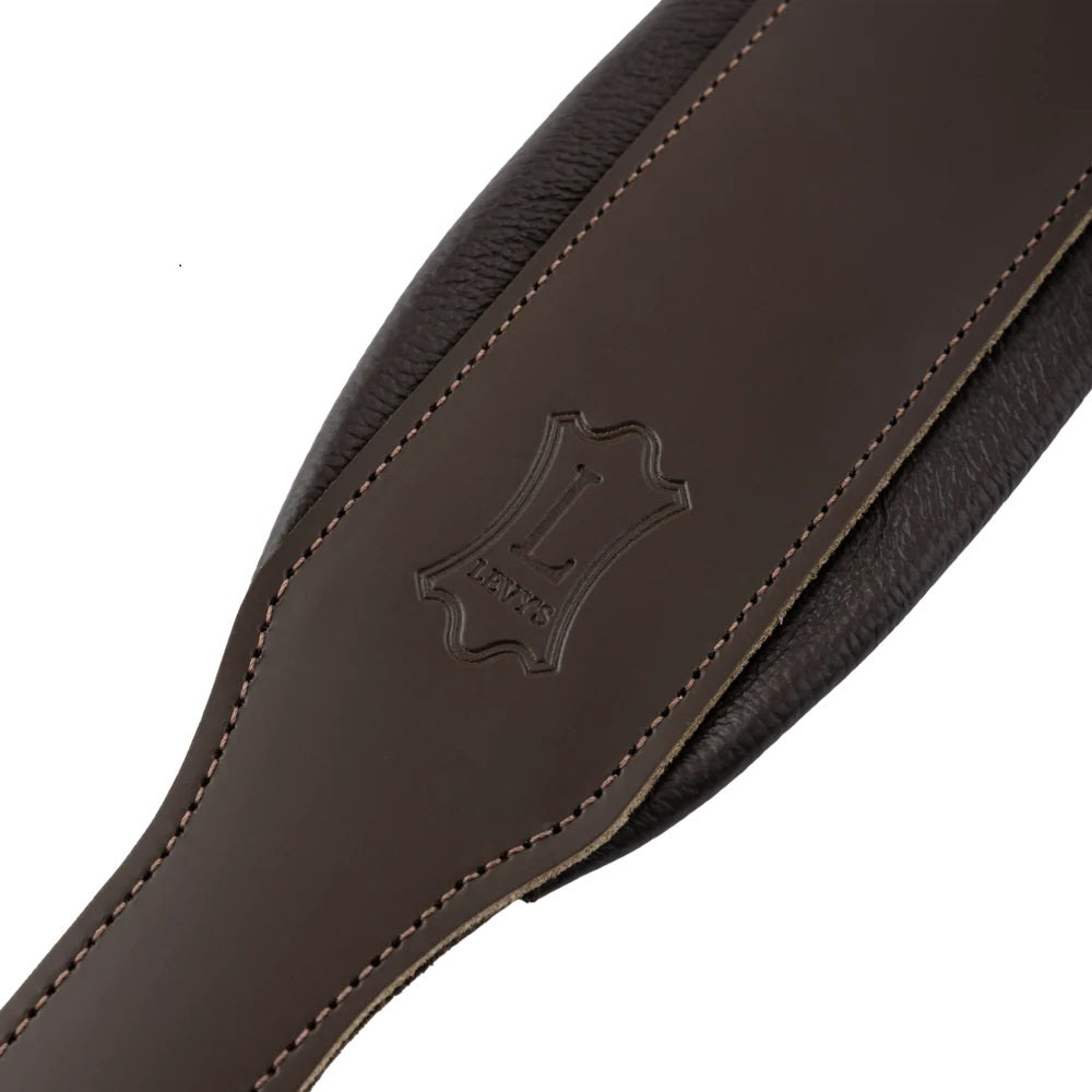 Levy's Leathers Amped Leather Series Guitar Strap - Dark Brown/Acoustic - M26PD-DBR-ACO