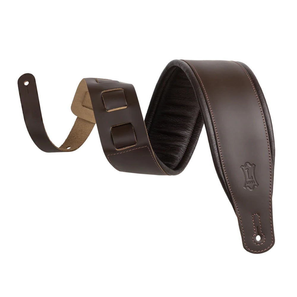 Levy's Leathers Amped Leather Series Guitar Strap Dark Brown/XL - M26PD-DBR-XL