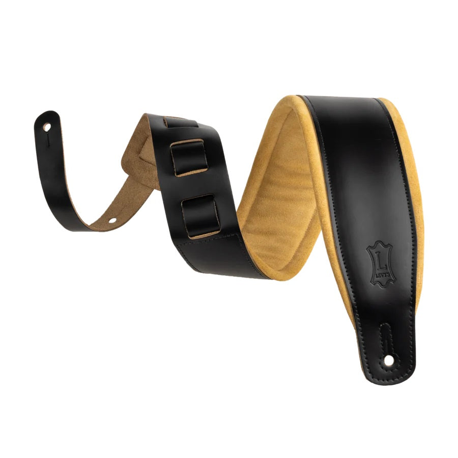 Levy's Leathers Amped Leather Series Guitar Strap -Black/Tan - M26SPD-BLK-TAN
