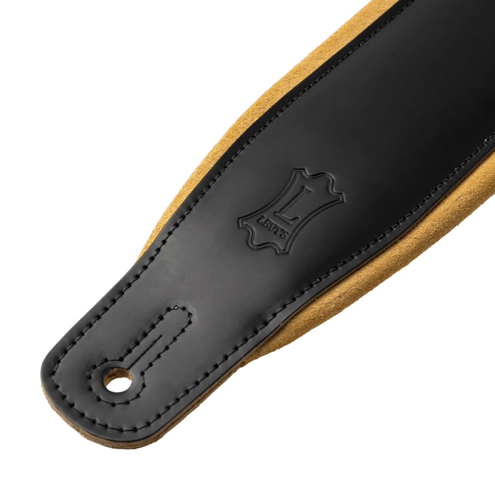 Levy's Leathers Amped Leather Series Guitar Strap -Black/Tan - M26SPD-BLK-TAN