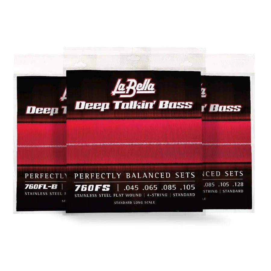 La Bella Strings 760FS Deep Talkin' Bass Guitar Strings, Flats - Standard 45-105