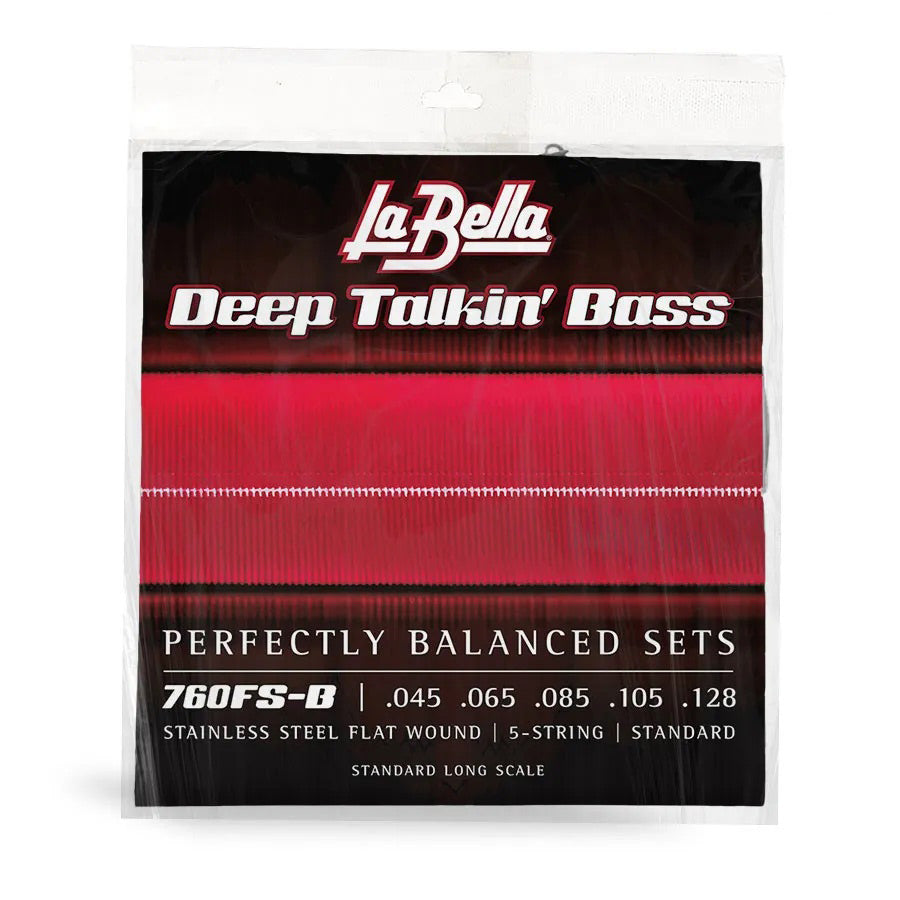 La Bella Strings 760FS-B  Deep Talkin' Bass Guitar Strings, Flats -  5-String - Standard 45-128