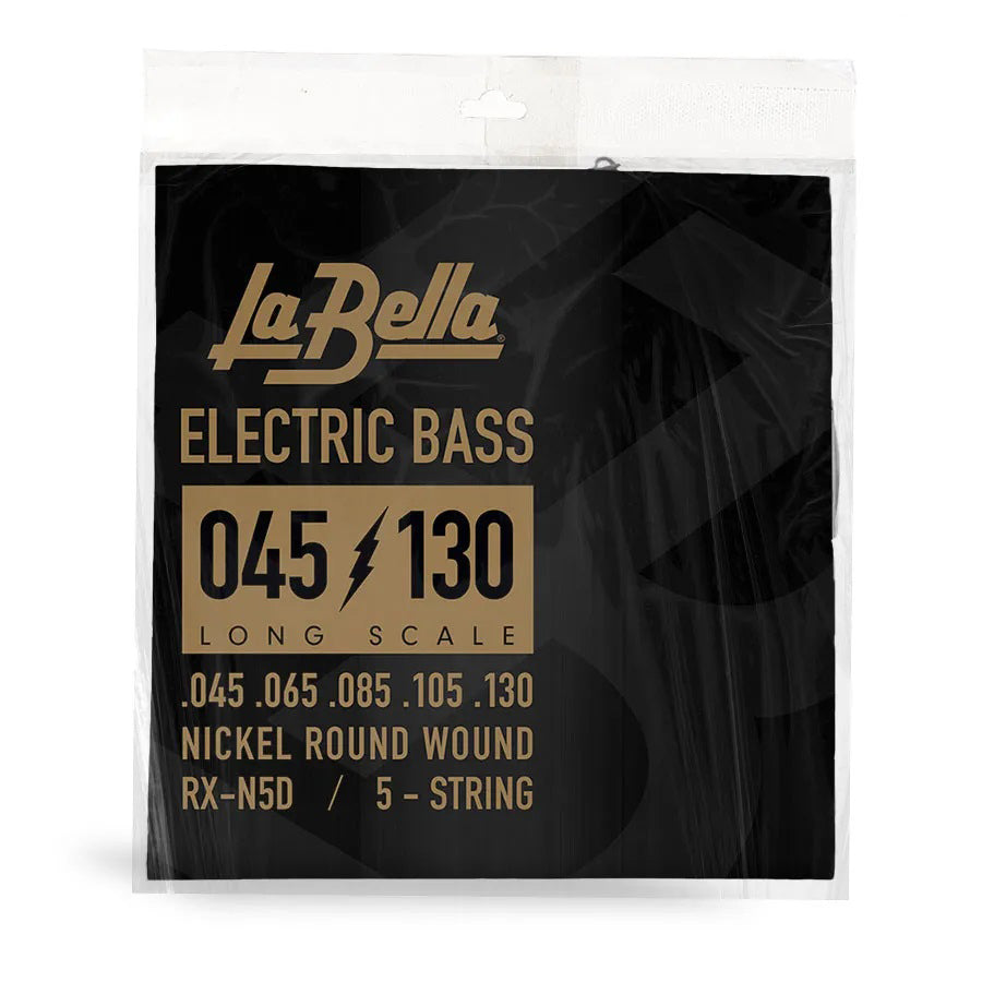 Labella Strings RX-N5D Bass Rx Series, Nickel, 5-String Bass Guitar Strings - 45-65-85-105-130