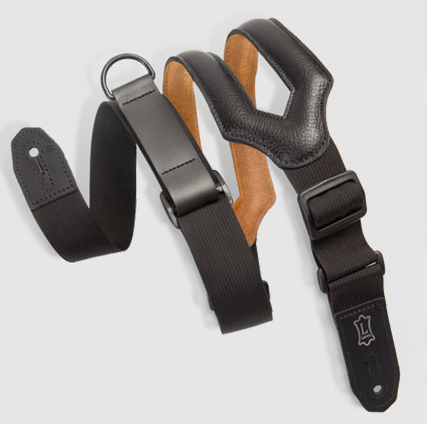 Levy's Leathers Right Height Series Guitar Strap - MRHSS-BLK