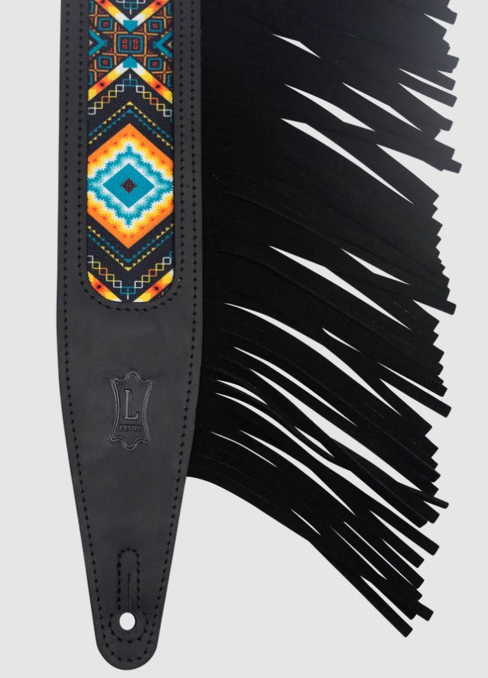 Levy's Leathers 2.5" Crazy Horse Outlaw Series Leather Guitar Strap - Black - MG317BOI-BLK