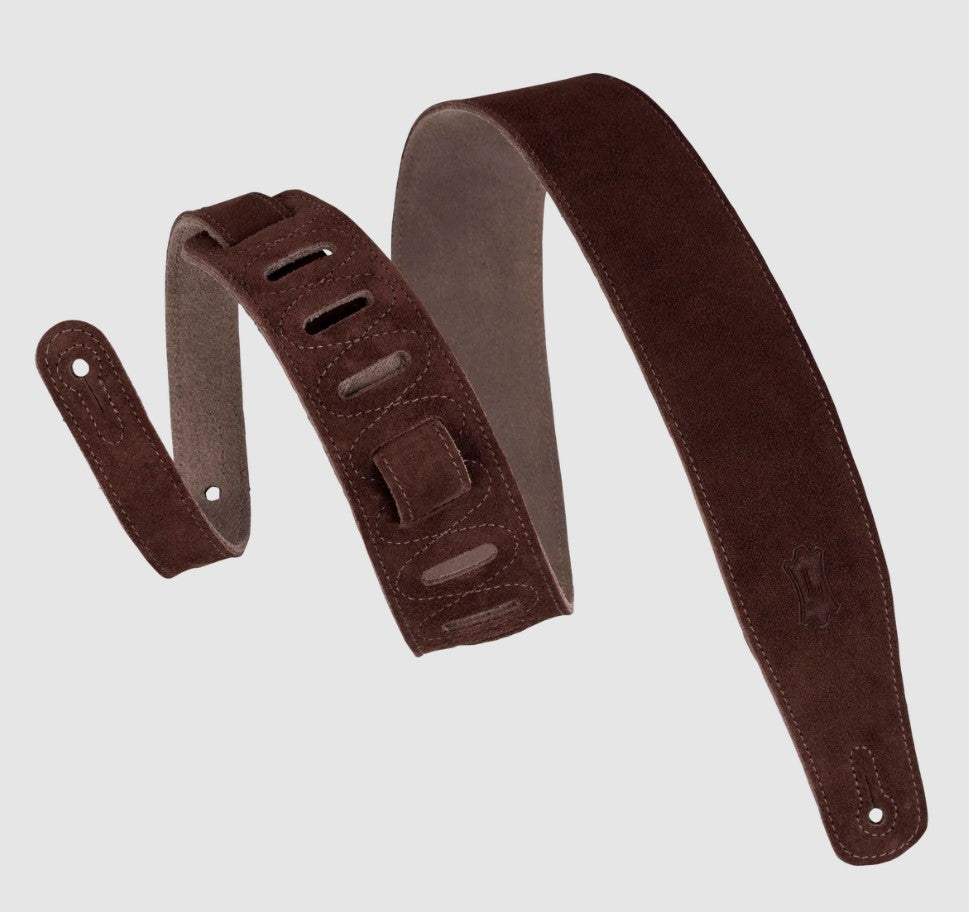 Levy's Leathers 2 1/2" Wide Suede Guitar Strap In Brown - MS26-BRN