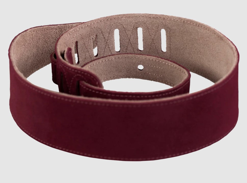 Levy's Leathers 2 1/2" Wide Suede Guitar Strap In Burgundy - MS26-BRG