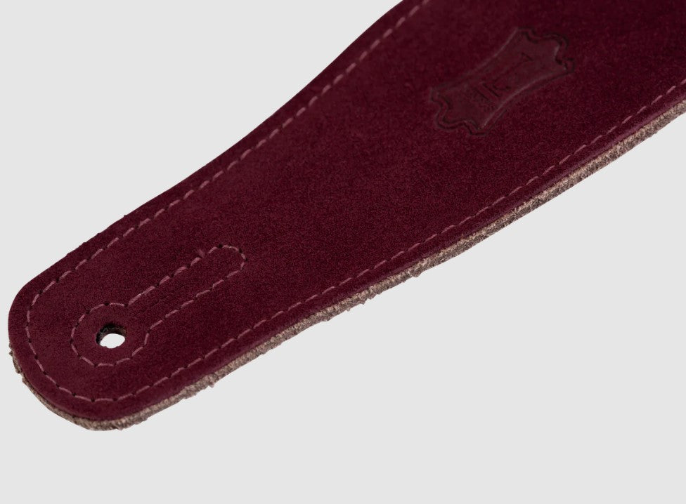 Levy's Leathers 2 1/2" Wide Suede Guitar Strap In Burgundy - MS26-BRG