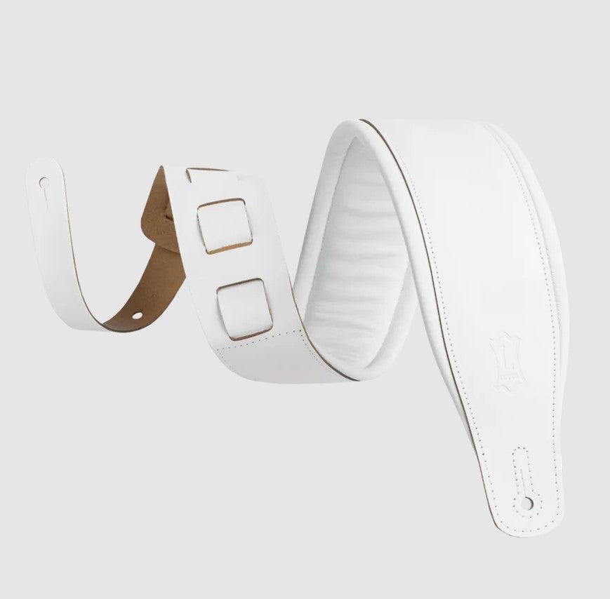 Levy's Leathers Amped Leather Series 3" Padded Leather Guitar Strap - White - M26PD-WHT_WHT (Copy)