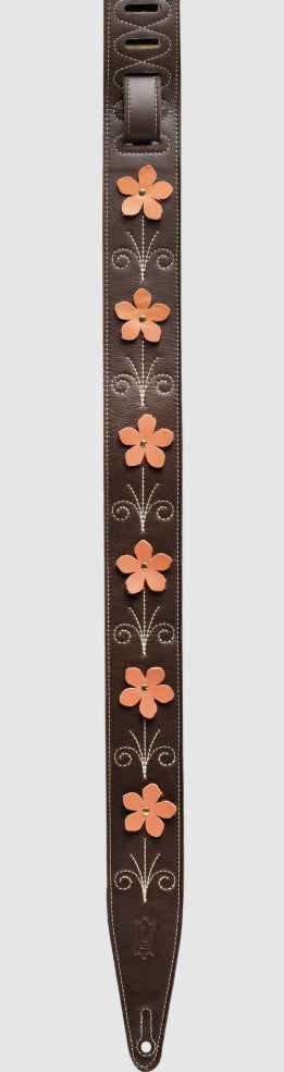 Levy's Leathers MG317IB-003 In Bloom Series Guitar Strap - Brown