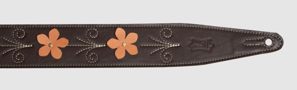 Levy's Leathers MG317IB-003 In Bloom Series Guitar Strap - Brown