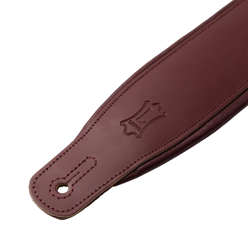 Levy's Leathers Amped Leather Series Guitar Strap - Burgundy - M26PD-BRG-BRG