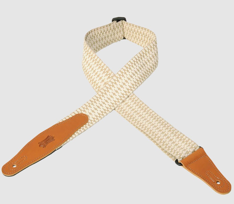 Levy's Leathers PRINT SERIES Guitar Strap -  MSSW80-004 - White and Tan