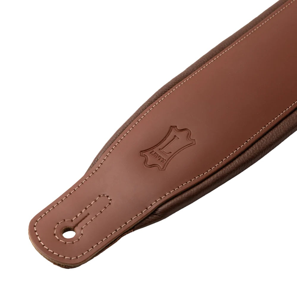 Levy's Leathers Amped Leather Series 3" Padded Leather Guitar Strap - Walnut Brown - M26PD-WAL-RN