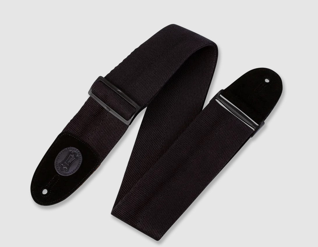 Levy's Leathers Signature Cotton Series 3" Bass Guitar Strap - Black - MSSBC4-BLK